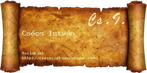 Csécs István névjegykártya